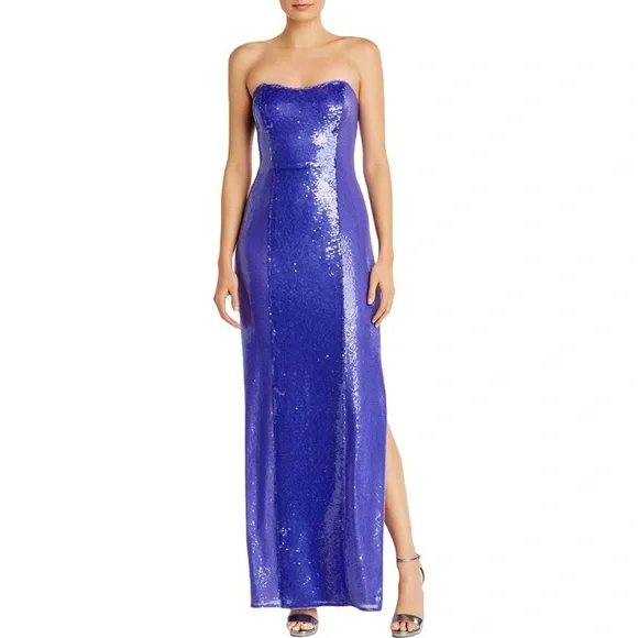 Aidan by Aidan Mattox Strapless Sequin Formal Gown - Picture 1 of 12